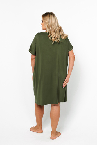 Natura Damska koszula nocna, krótki rękaw Italian Fashion - khaki