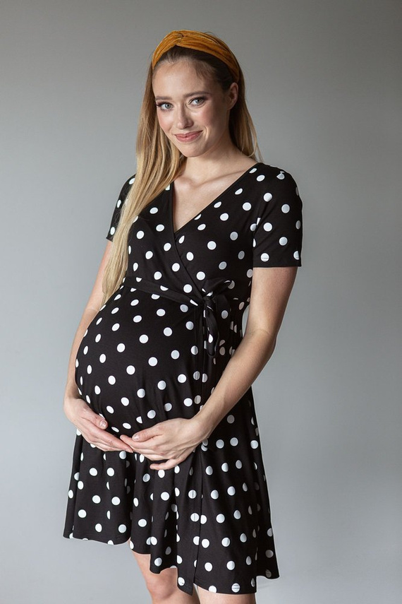 122 Sukienka ciążowa i do karmienia MIRACLE- czarny