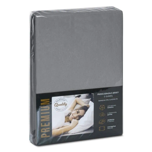 Prześcieradło jersey 4 na wysoki materac Eurofirany stalowy