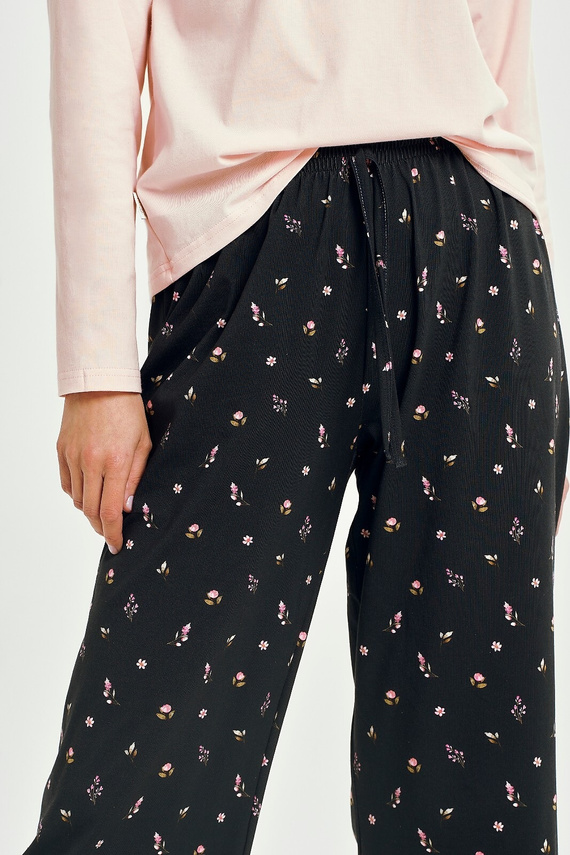 Piżama damska Taro Irene 3457 różowa – długi rękaw, spodnie 3/4, bawełna