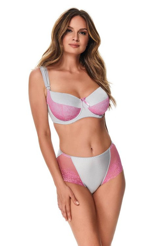 MM61 Allie Biustonosz do karmienia Kostar- szary-różowy