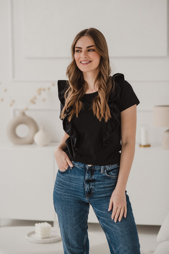 Milky Waves bluzka do karmienia z krótkim rękawem Milk&Love czarny