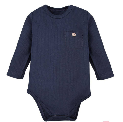 Body z długim rękawem z kieszonką "Simply Comfy" Ewa Klucze- granat