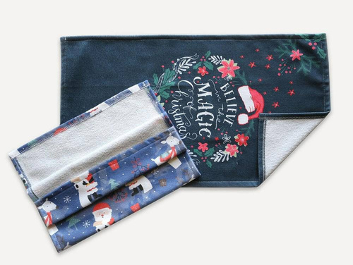 Komplet Ścierek Kuchennych Świąteczn2 Darymex granatowy