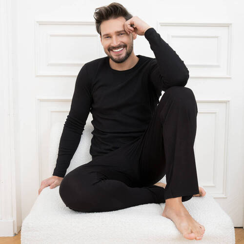 Paco Podkoszulek męski długi rękaw Italian Fashion - czarny