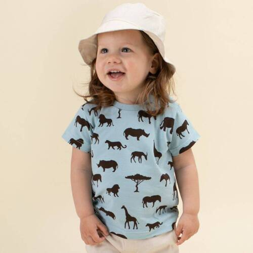 Safari T-shirt z nadrukiem Pinokio - afryka niebieski