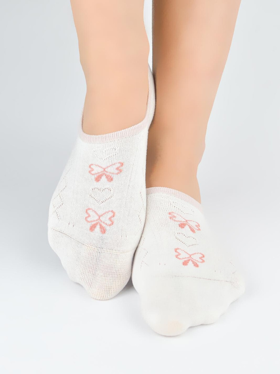 Baleriny damskie Noviti ST096 bawełniane niewidoczne silikon komfort