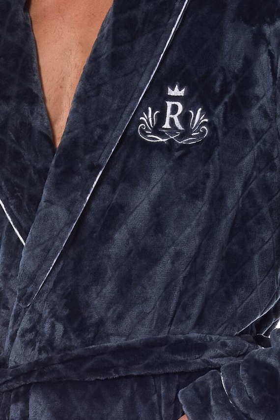 2453 Ready Szlafrok Męski Frotte L&L -grafitowy