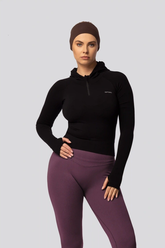 Legginsy push-up Spaio PRO modelujące kryjące wysoki stan plum