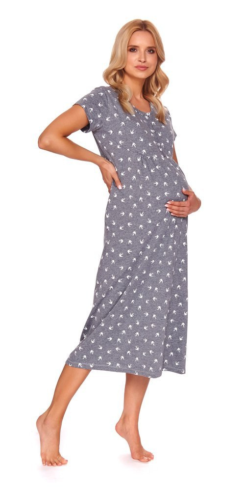 4119 Koszula Nocna ciążowa i do karmienia Doctor Nap - dark grey