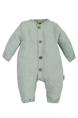 02235BST "Just Muslin" Pajac muślinowy Makoma turkusowy