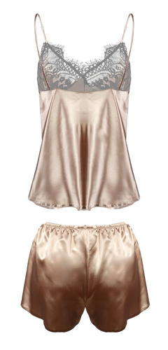 Beatrice Komplet piżama damska DKaren -jasny brąz