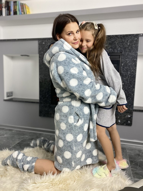 323 Kropki Szlafrok Forex - szary