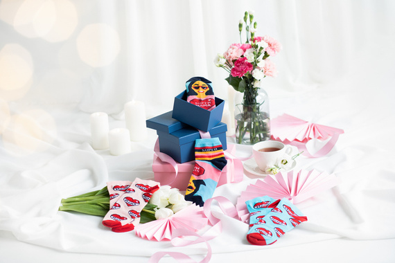 K89S Super Mama Skarpetki stopki Italian Fashion - granat/kolory