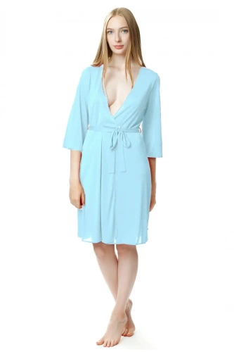 86299 Passion Szlafrok peniuar Mewa turkusowy