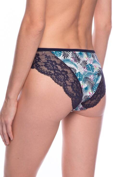  L-1553 BI A'2 Figi Damskie Lama - granatowy-liście