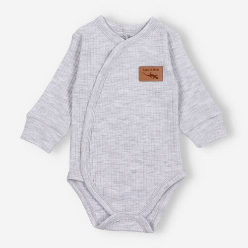 KAR-0003 Body kopertowe z dzianiny prążkowej Lagarto Verde - szary