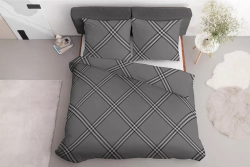 4959B Pościel bawełniana geometria Detexpol - szary