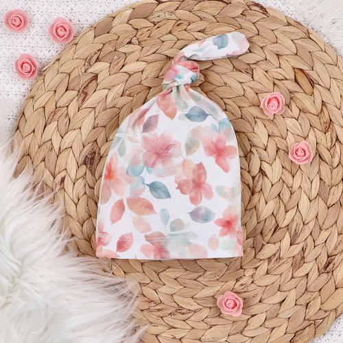 ABN-5431 Kolorowe kwiatki Czapka z bawełny organicznej Nini  