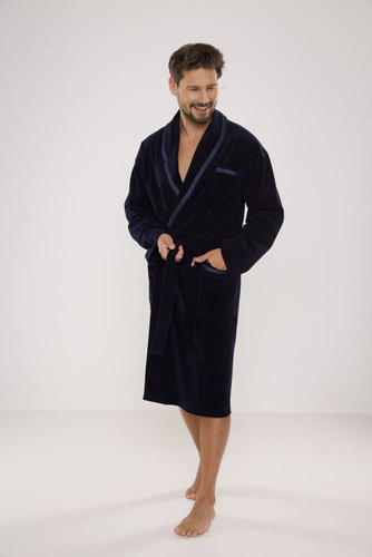 666 Ronaldo szlafrok męski De Lafense - granat