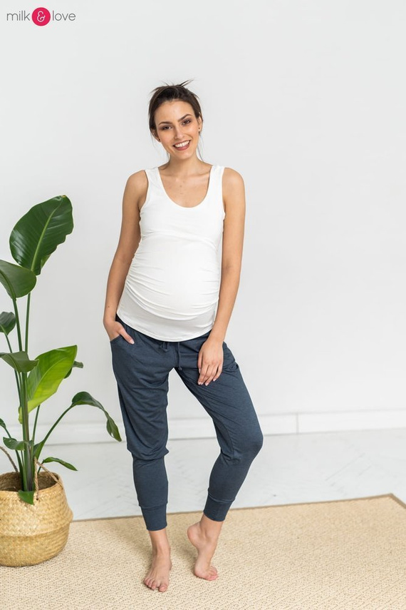 Spodnie ciążowe joggersy Milk&Love grafitowy