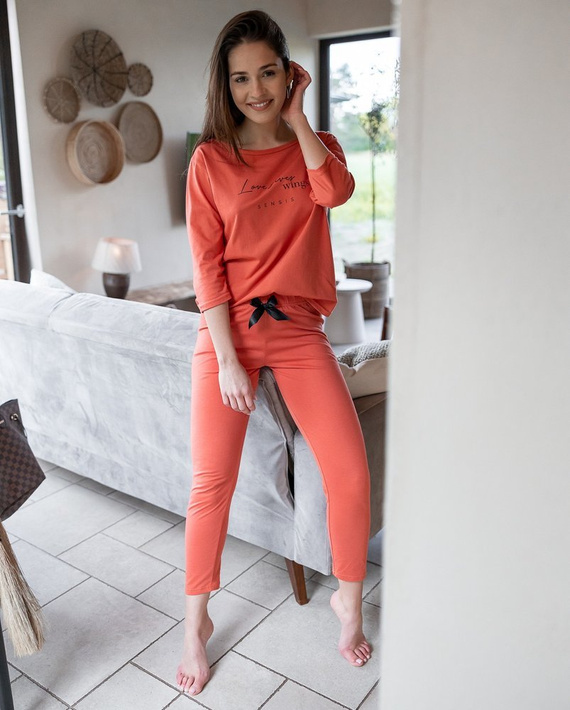 Sensis Hypnotic Piżama damska 3/4  - rudy