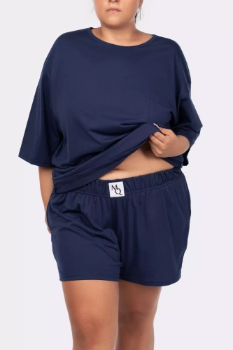 Joy shortsleeve Piżama damska Mona navy