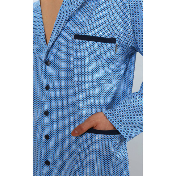 2210/15 Rozpinana Piżama Męska Sesto Senso - granatowy