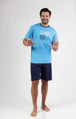 474 Piżama męska Regina - turkusowy