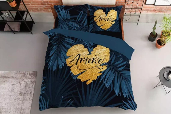 4414 A Holland 35 Pościel bawełniana Amore Detexpol granatowy 