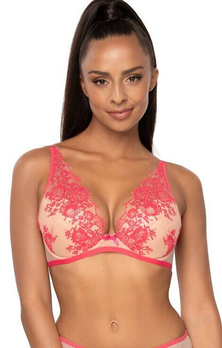 M-3804/11 Frances Biustonosz push-up Mat beżowy-różowy