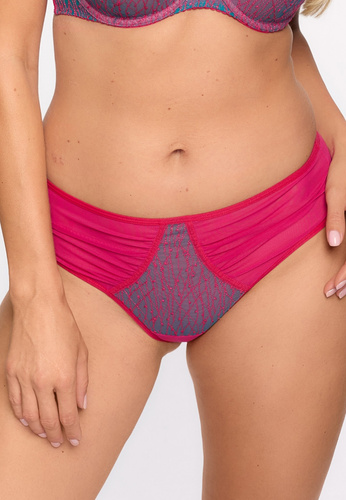 GFB 1295 Ariel Figi brazilian Gaia – fuksja-turkusowy, tiul, haft, bawełniany klinek