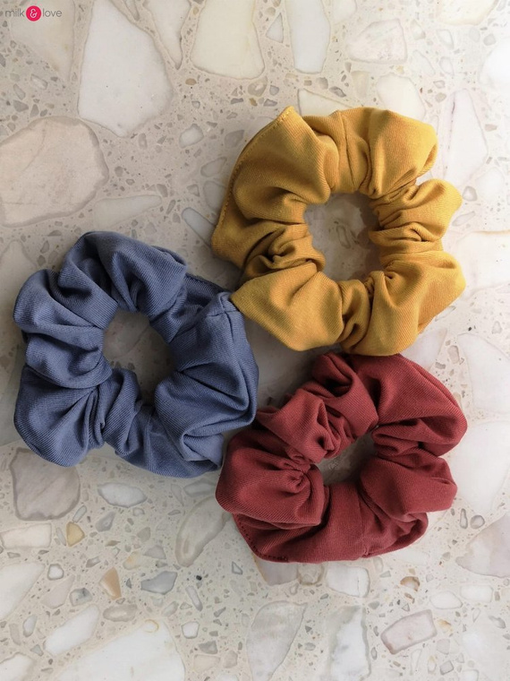 Scrunchie gumka do włosów gładka Milk&Love kremowy