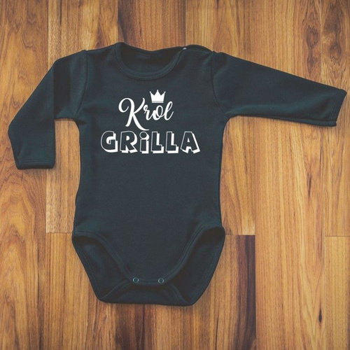 Body długi rękaw "Król GRILLA" Moocha białe