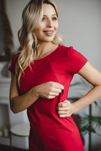 Milky Dress Sukienka do karmienia Milk&Love karminowa czerwień