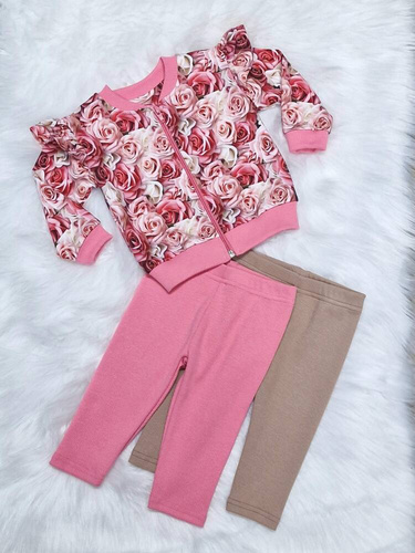 Rozalia legginsy prążek Bambarillo różowy