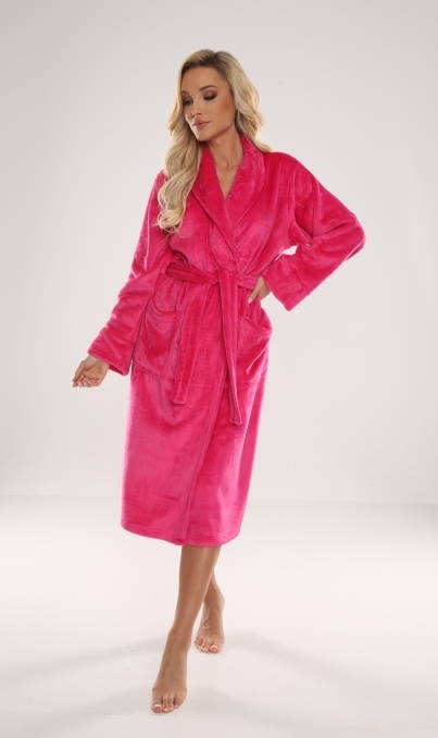 628 Abigail Długi Szlafrok damski Forex - malina 