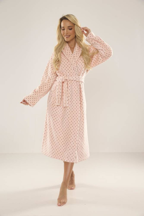 548 Melanie Długi Szlafrok damski Forex - łosoś 