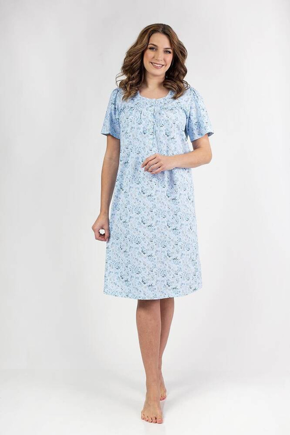 014 Koszula nocna  Regina -niebieski