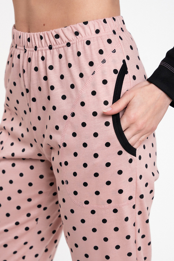 Bonilla Piżama Damska długi rękaw, długie spodnie Italian Fashion czarny/druk 