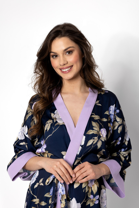 Always Win Peniuar damski Momenti Per Me navy