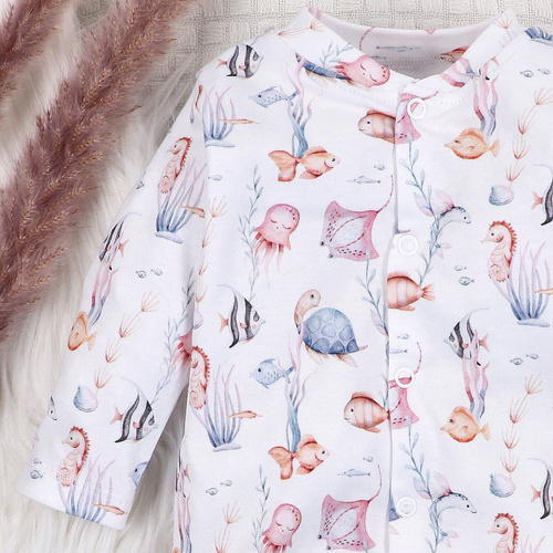 ABN-5479 Underwater World Pajacyk niemowlęcy Nini – bawełna organiczna, wygodne napy