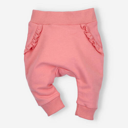 ABN-5065/KOR Śliweczki Spodnie dresowe z bawełny organicznej Nini koralowy