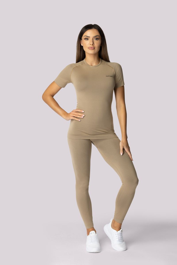 Alpha koszulka termoaktywna damska krótki rękaw Spaio sand