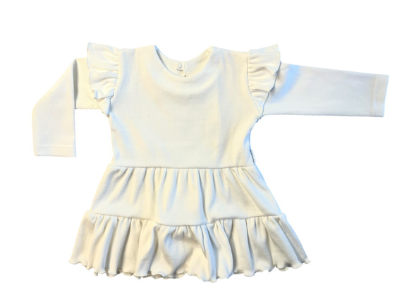 Sukienka welurowa dziewczęca Mamatti SP502 – ecru