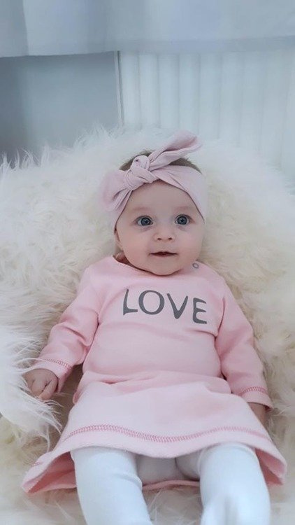 Sukienka bawełniana LOVE Terjan - ecru