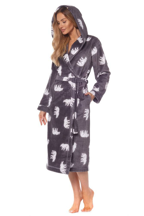 2126 Winter Długi Szlafrok Damski L&L - crystal