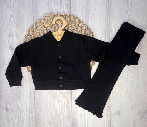 Bomberka BS006 Mamatti 97% bawełna, napy – stylowy komplet, czarny