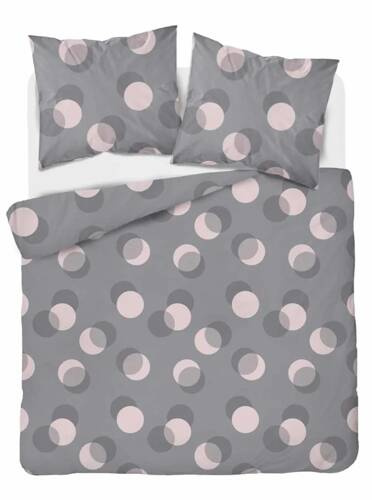 4921 B Home Satin Pościel satynowa kółka Detexpol szary