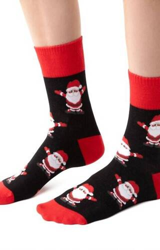 ART.136 Skarpety świąteczne damskie Steven - 110 czarne